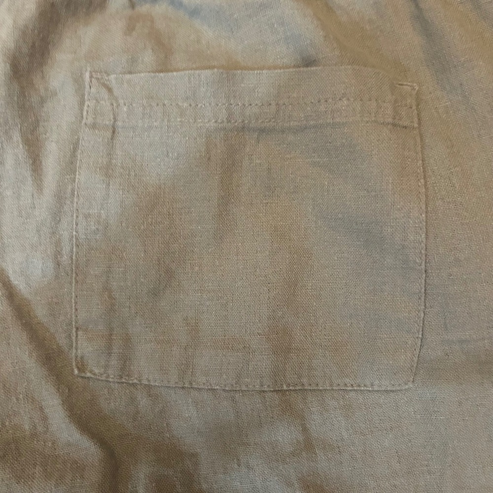 Old Navy Linen Blend Pants Womens Sage Green Drawstring Wide Leg S Petite - Picture 4 of 10